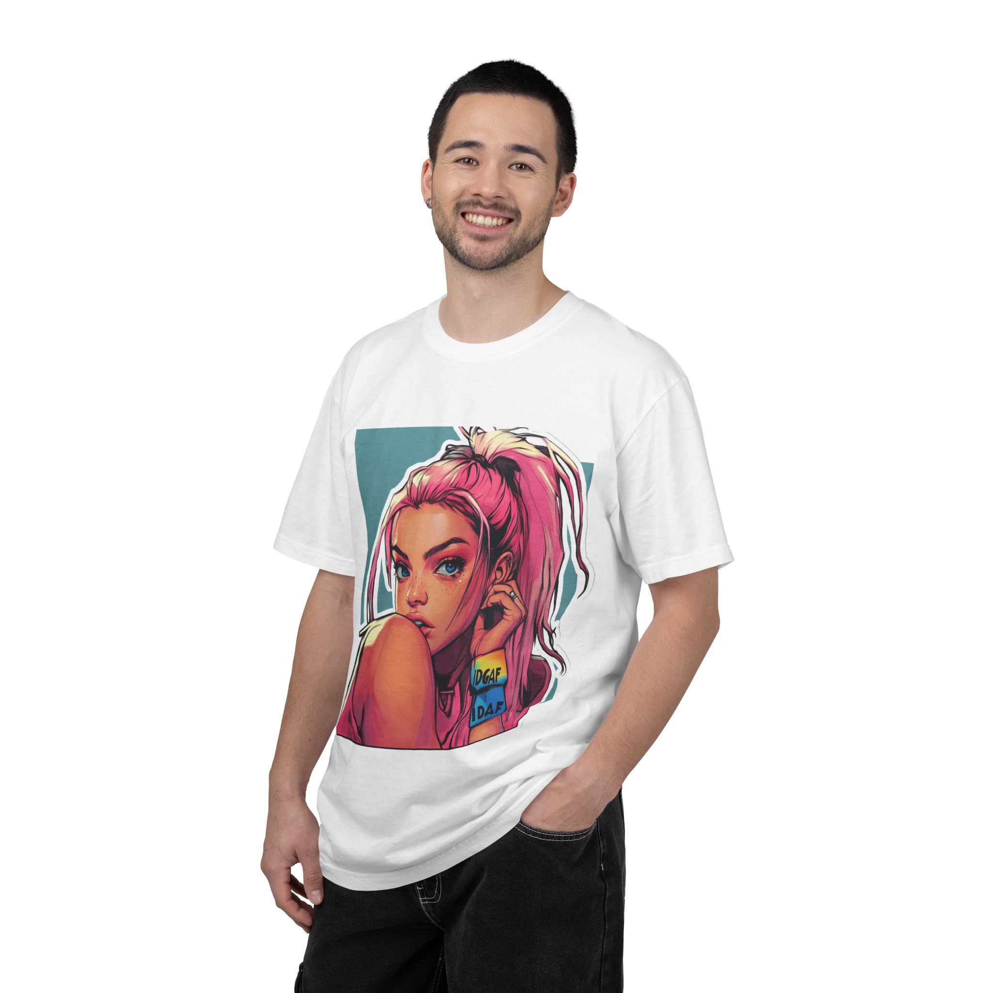 IDGAF Pink Girl T-Shirt - Image 4