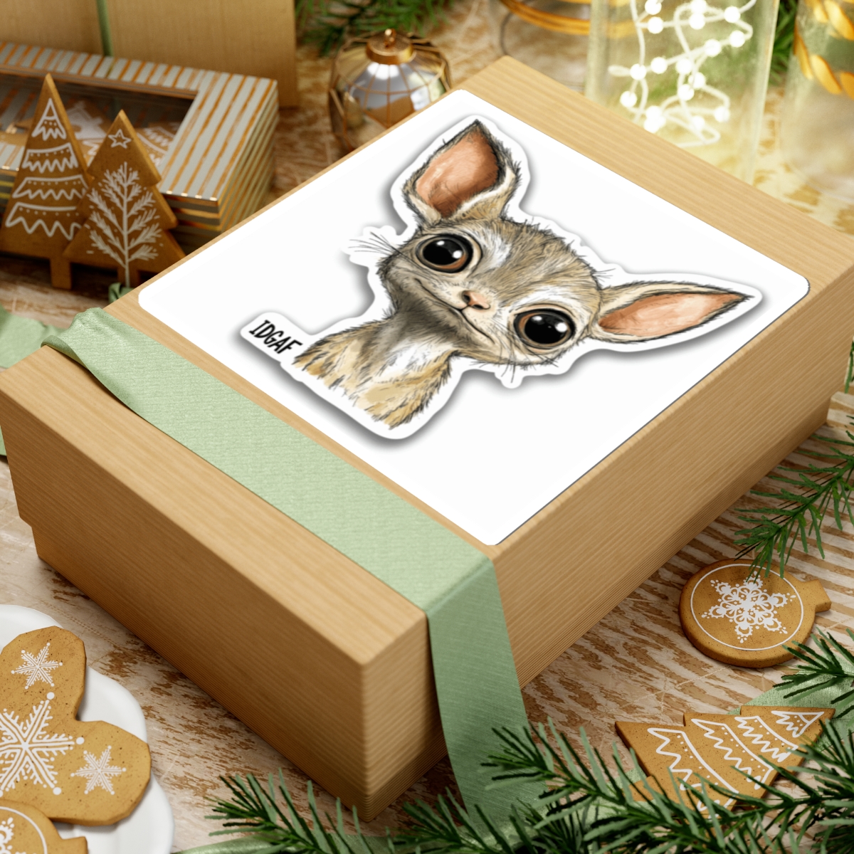 Cute Fennec Fox Sticker — 'IDGAF' Kiss-Cut Vinyl Decal - Image 6