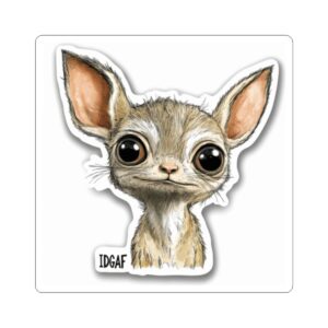 Cute Fennec Fox Sticker — 'IDGAF' Kiss-Cut Vinyl Decal