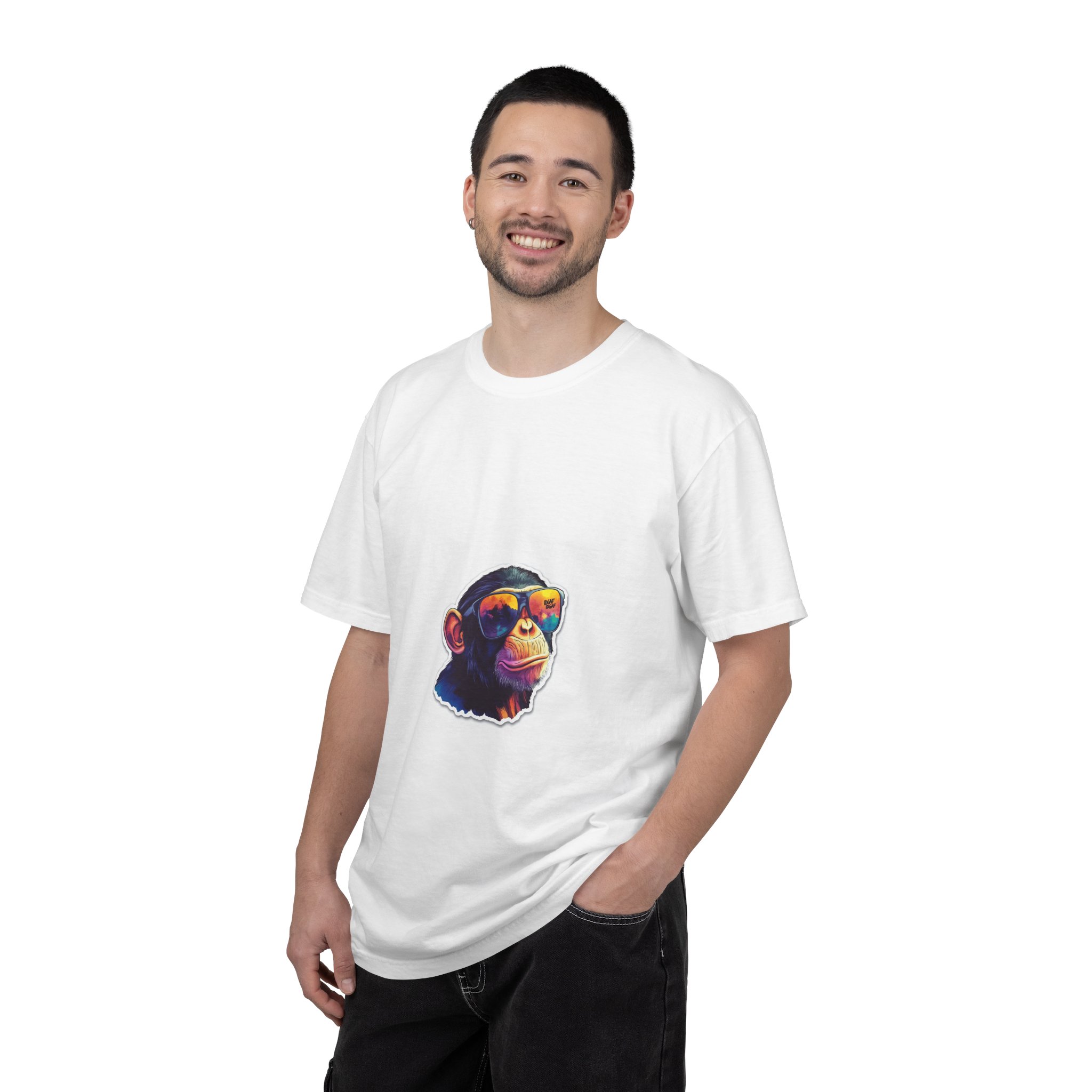 Colorful Sunglasses Chimp T-Shirt - Image 4