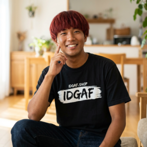 IDGAF Logo Black T-Shirt