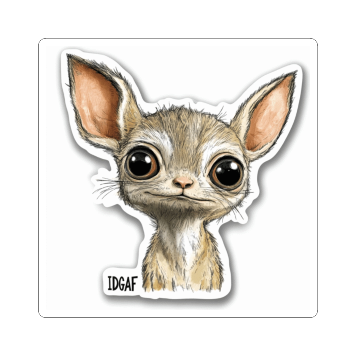 Cute Fennec Fox Sticker — 'IDGAF' Kiss-Cut Vinyl Decal - Image 4