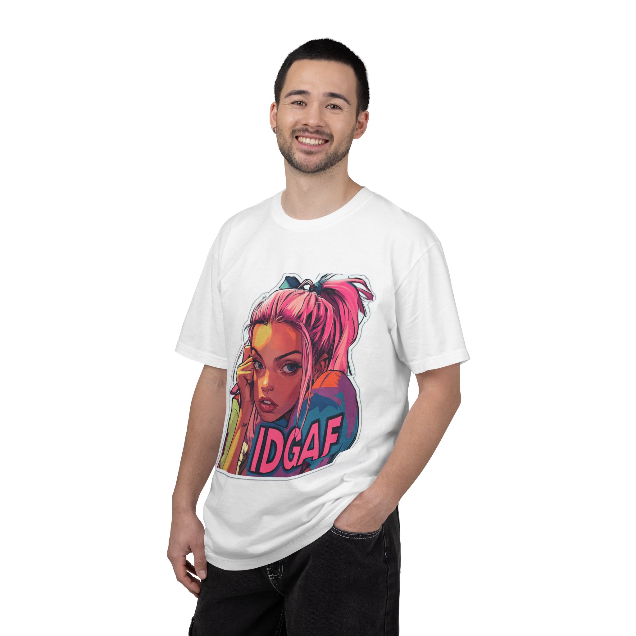 IDGAF Hand Face Girl T-Shirt - Image 4